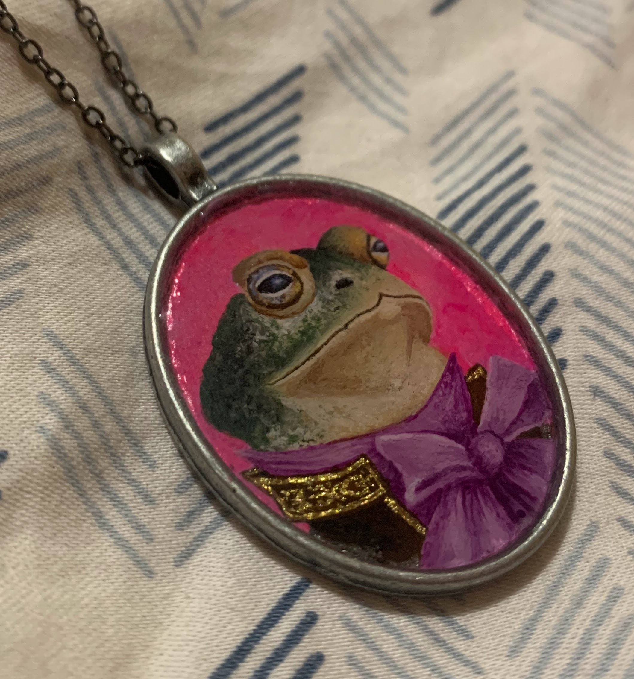 PaintEater Illustration of toad on pendant